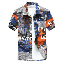 Load image into Gallery viewer, 2019 Fashion Mens Short Sleeve Hawaiian Shirt Fast drying Plus Size Asian Size M-5XL Summer Casual Floral Beach Shirts For Men