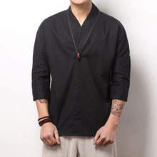 Load image into Gallery viewer, NaranjaSabor 2020 New Summer Spring Fashion Mens Kimono Shirts  Loose Seven-quarter Sleeve Shirt Men Blouse Brand Clothing N569
