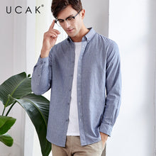 Load image into Gallery viewer, UCAK Brand Cotton Shirt Men 2019 New Arrival Autumn Streetwear Fashion Business Casual Shirts Long Sleeve Camisa Masculina U6004

