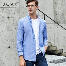 Load image into Gallery viewer, UCAK Brand Cotton Shirt Men 2019 New Arrival Autumn Streetwear Fashion Business Casual Shirts Long Sleeve Camisa Masculina U6004
