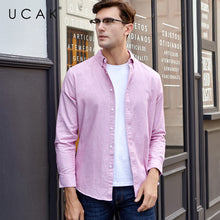 Load image into Gallery viewer, UCAK Brand Cotton Shirt Men 2019 New Arrival Autumn Streetwear Fashion Business Casual Shirts Long Sleeve Camisa Masculina U6004
