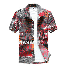 Load image into Gallery viewer, 2019 Fashion Mens Short Sleeve Hawaiian Shirt Fast drying Plus Size Asian Size M-5XL Summer Casual Floral Beach Shirts For Men
