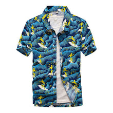 Load image into Gallery viewer, 2019 Fashion Mens Short Sleeve Hawaiian Shirt Fast drying Plus Size Asian Size M-5XL Summer Casual Floral Beach Shirts For Men
